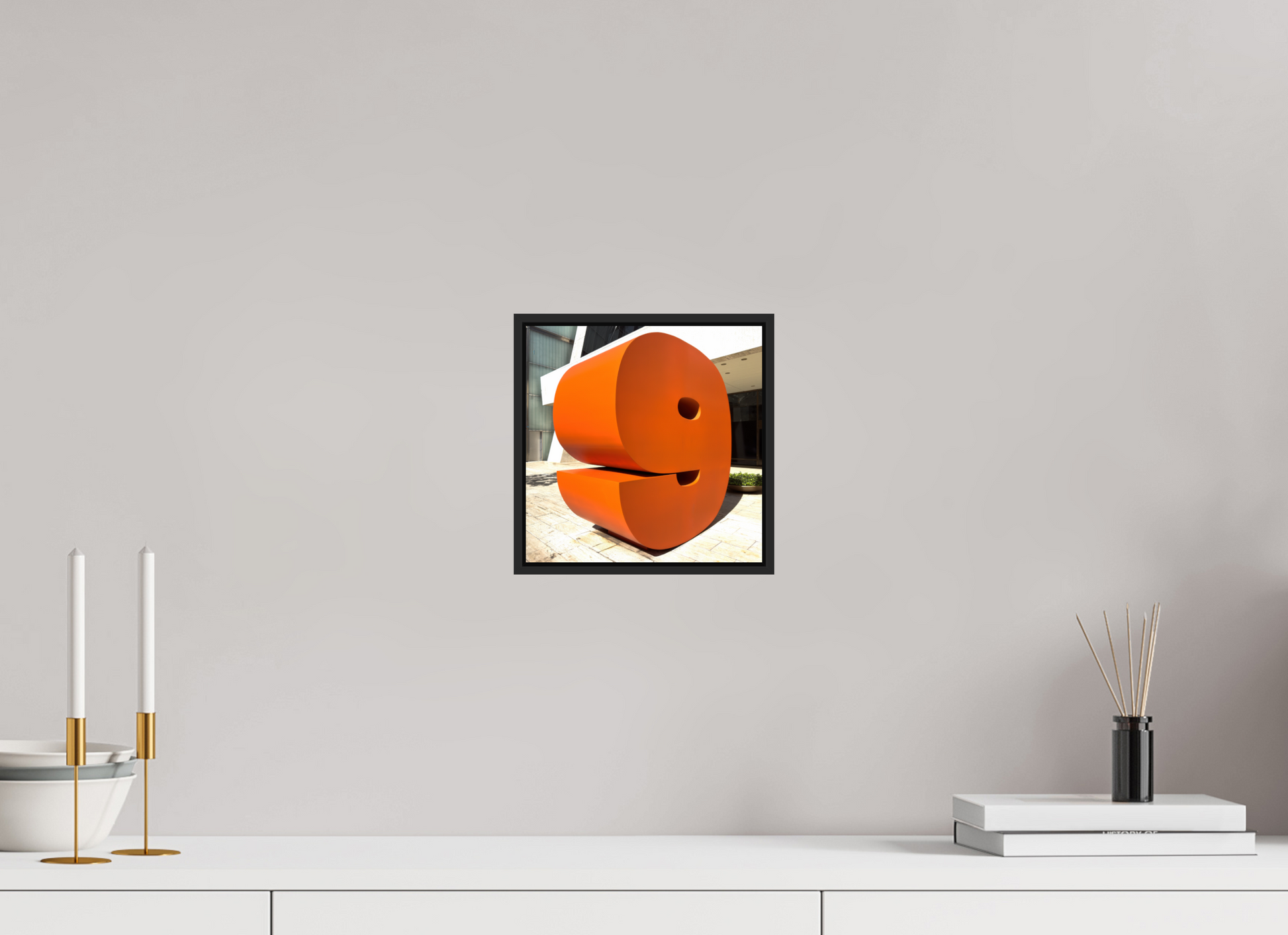 8 x 8″, Black Matte Frame, No Border Number 9