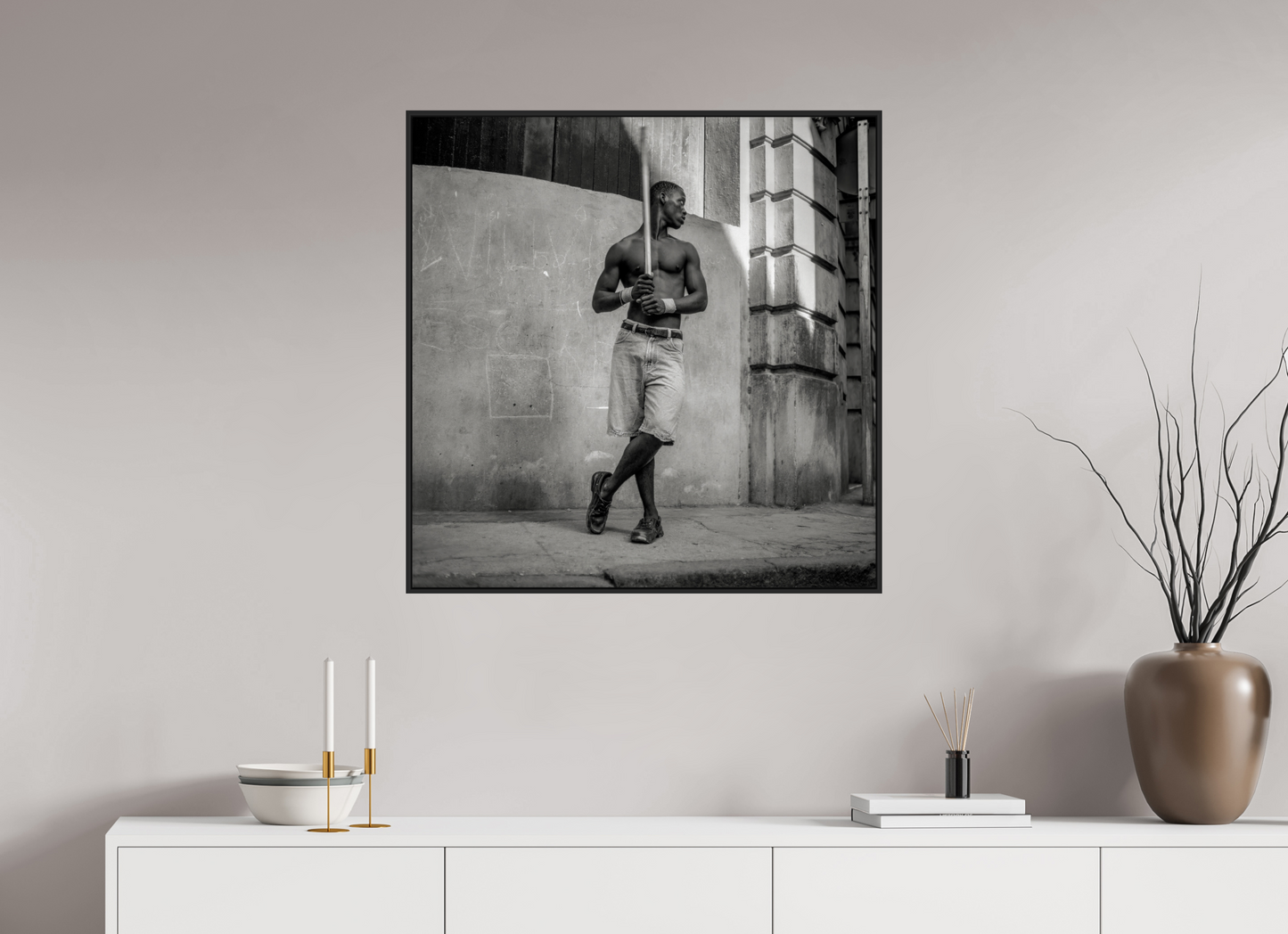 Cuban Boy Playing Stickball