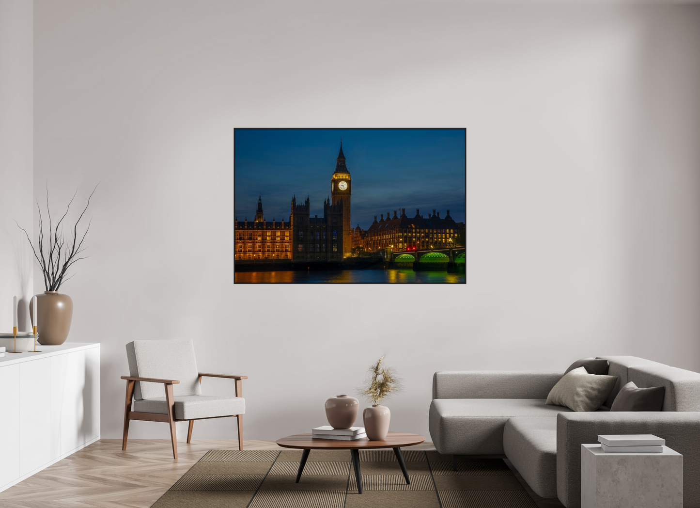 66 x 44″, Black Matte Frame, No Border Big Ben