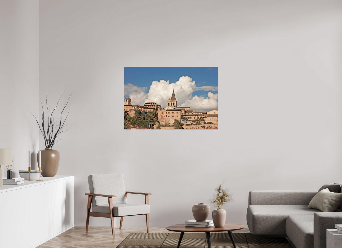 45 x 30″, Frameless Acrylic Glass Town of Spello Umbria