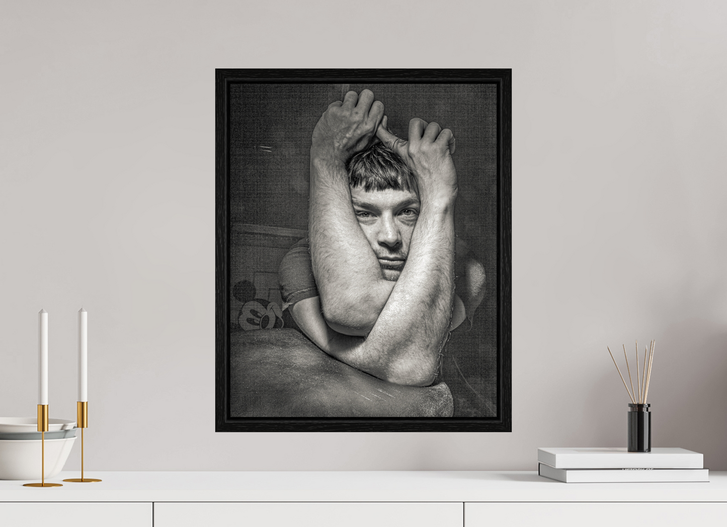 16 x 20″, Floater Frame Michael Alig with Mickey Mouse