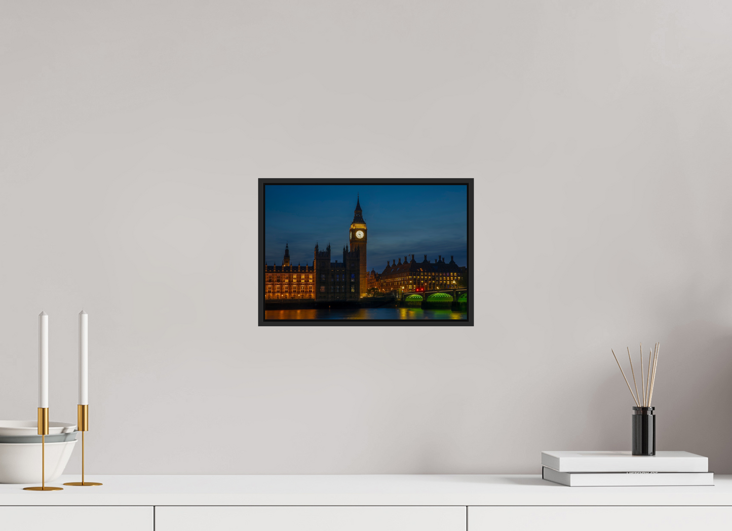12 x 8″, Black Matte Frame, No Border Big Ben