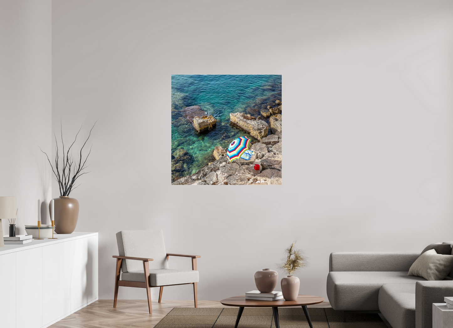 40 x 40″, Frameless Acrylic Glass Monopoli Beach