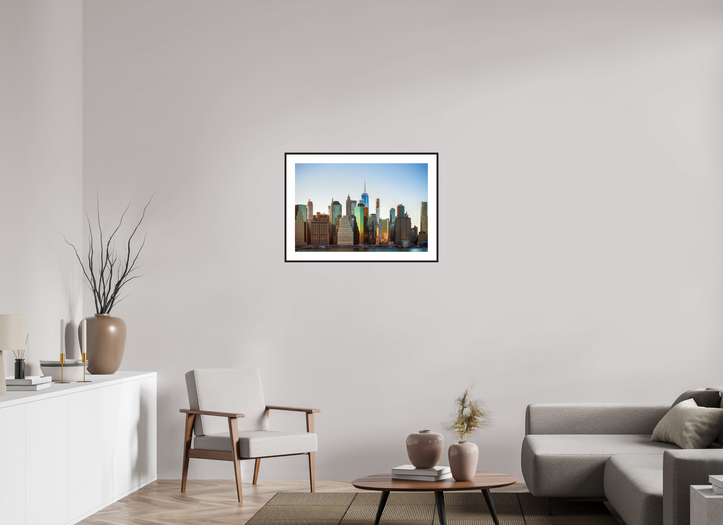 30 x 20″, Black Matte Frame Lower Manhattan