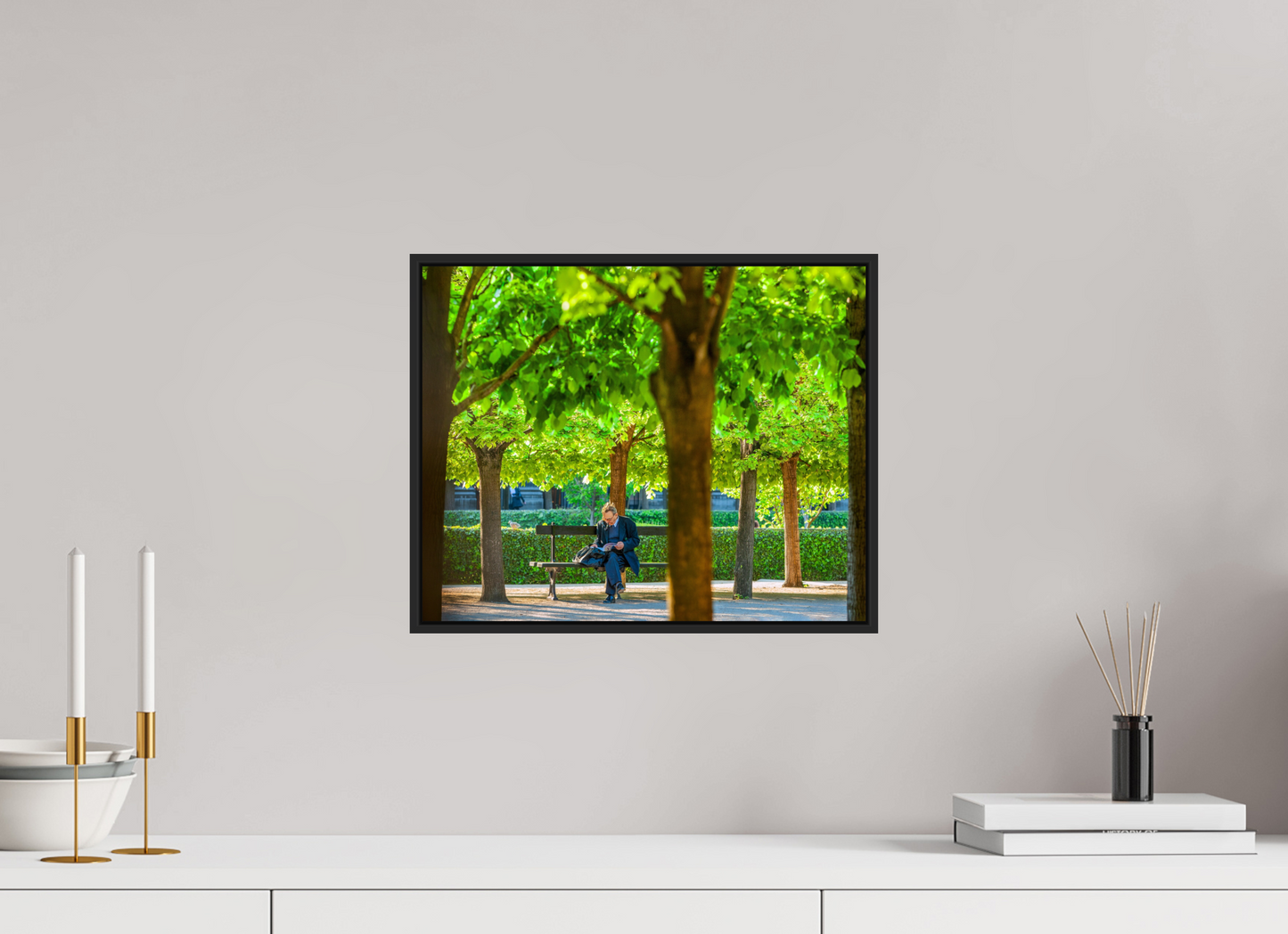 Man Reading in Paris Garden