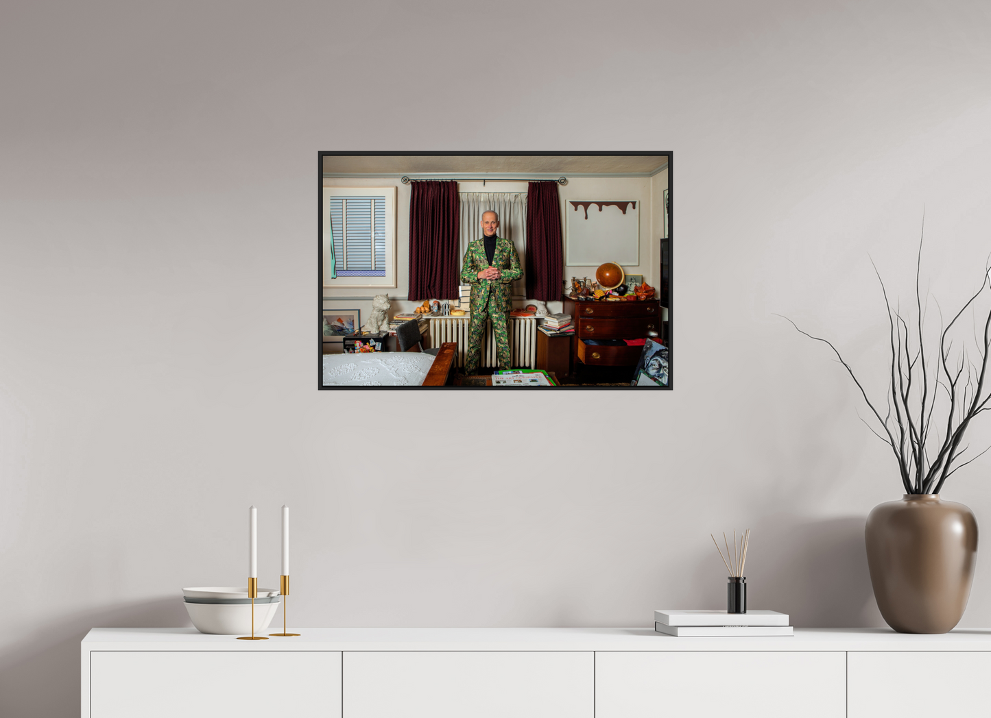 John Waters in his Bedroom