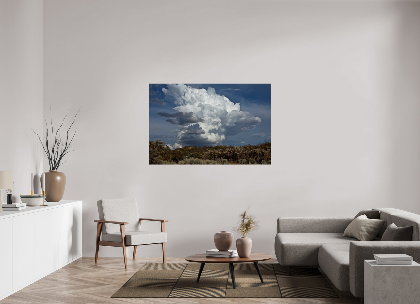 60 x 40″, Frameless Acrylic Glass Billowing Clouds