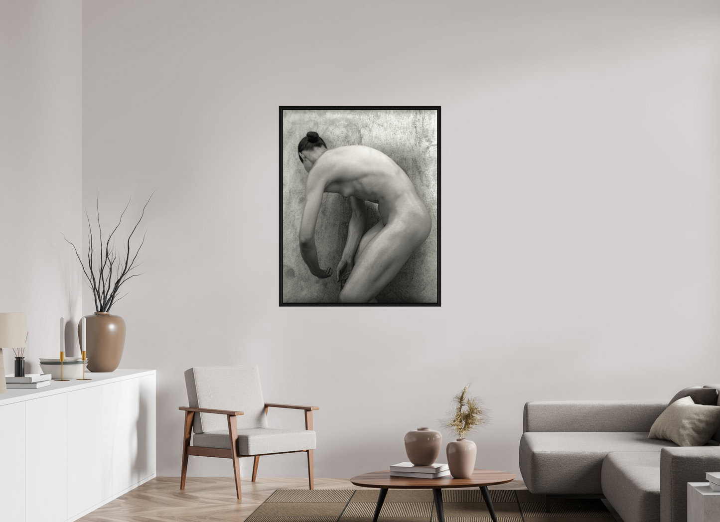 35 x 43.7″, Floater Frame Nude 60
