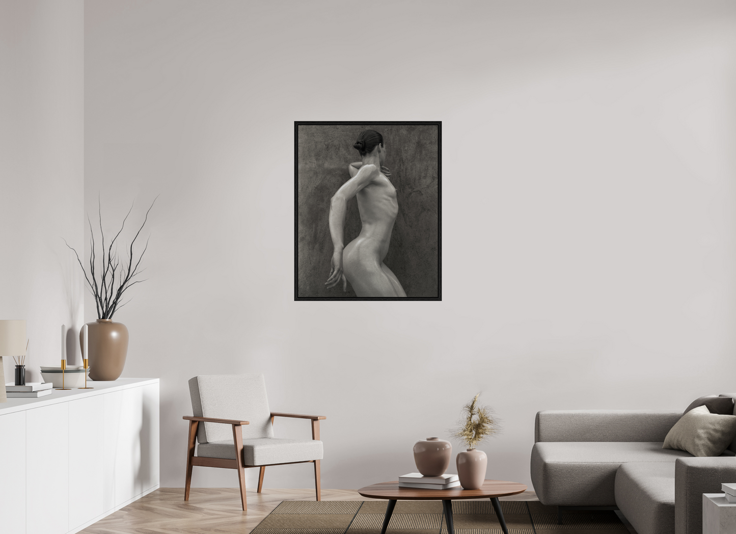 31 x 38.1″, Floater Frame Nude
