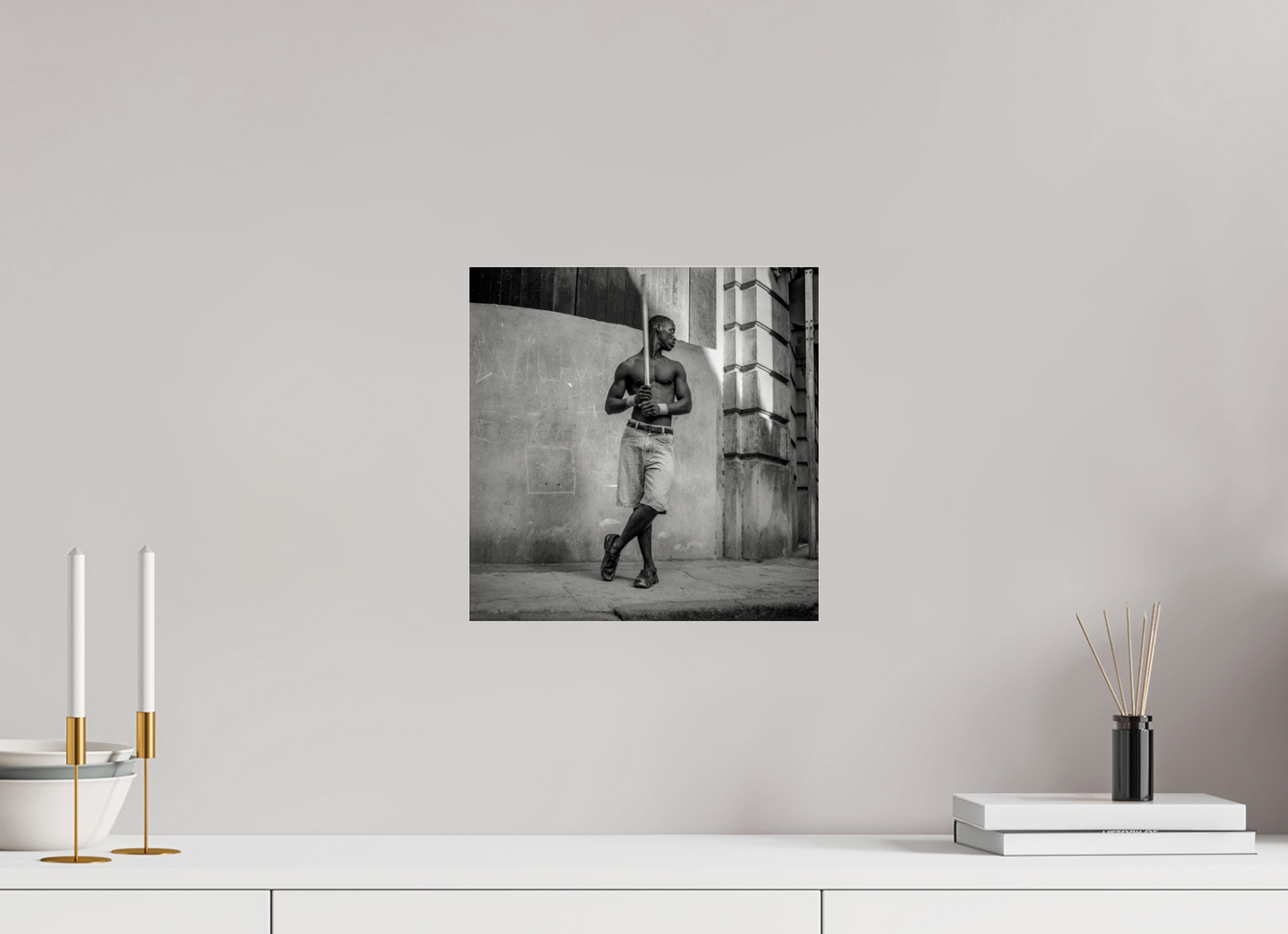 12 x 12.2″, Frameless Acrylic Glass Cuban Boy Playing Stickball