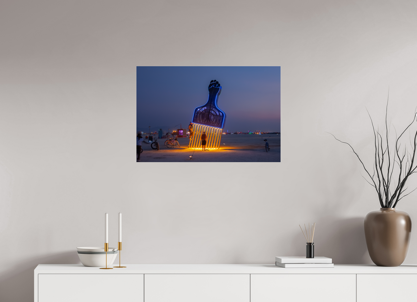 30 x 20″, Frameless Acrylic Glass Burning Man - Fro Pick