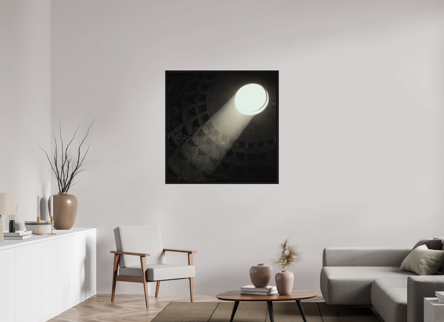 40 x 40″, Floater Frame Pantheon Ceiling