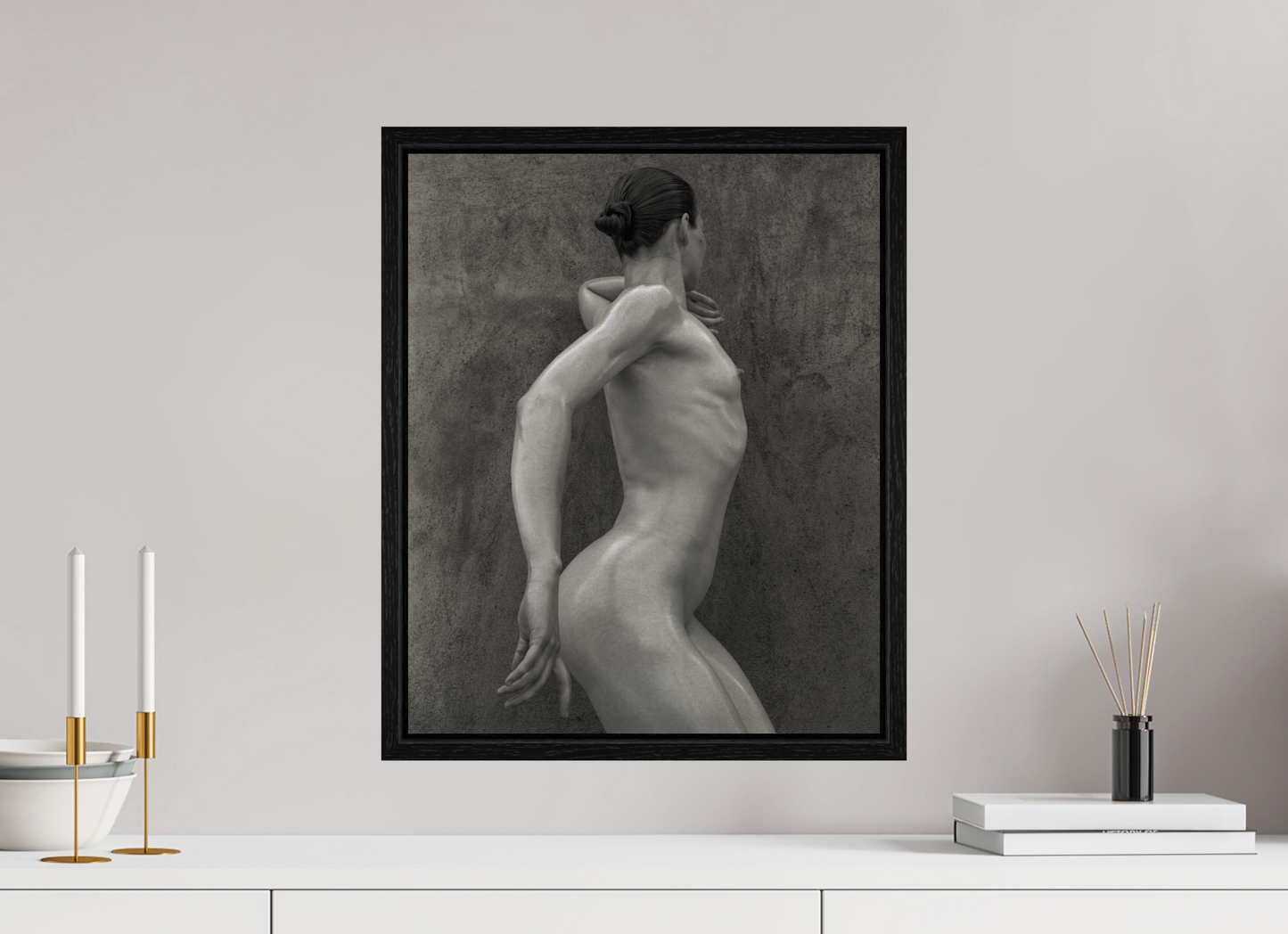 16 x 19.6″, Floater Frame Nude