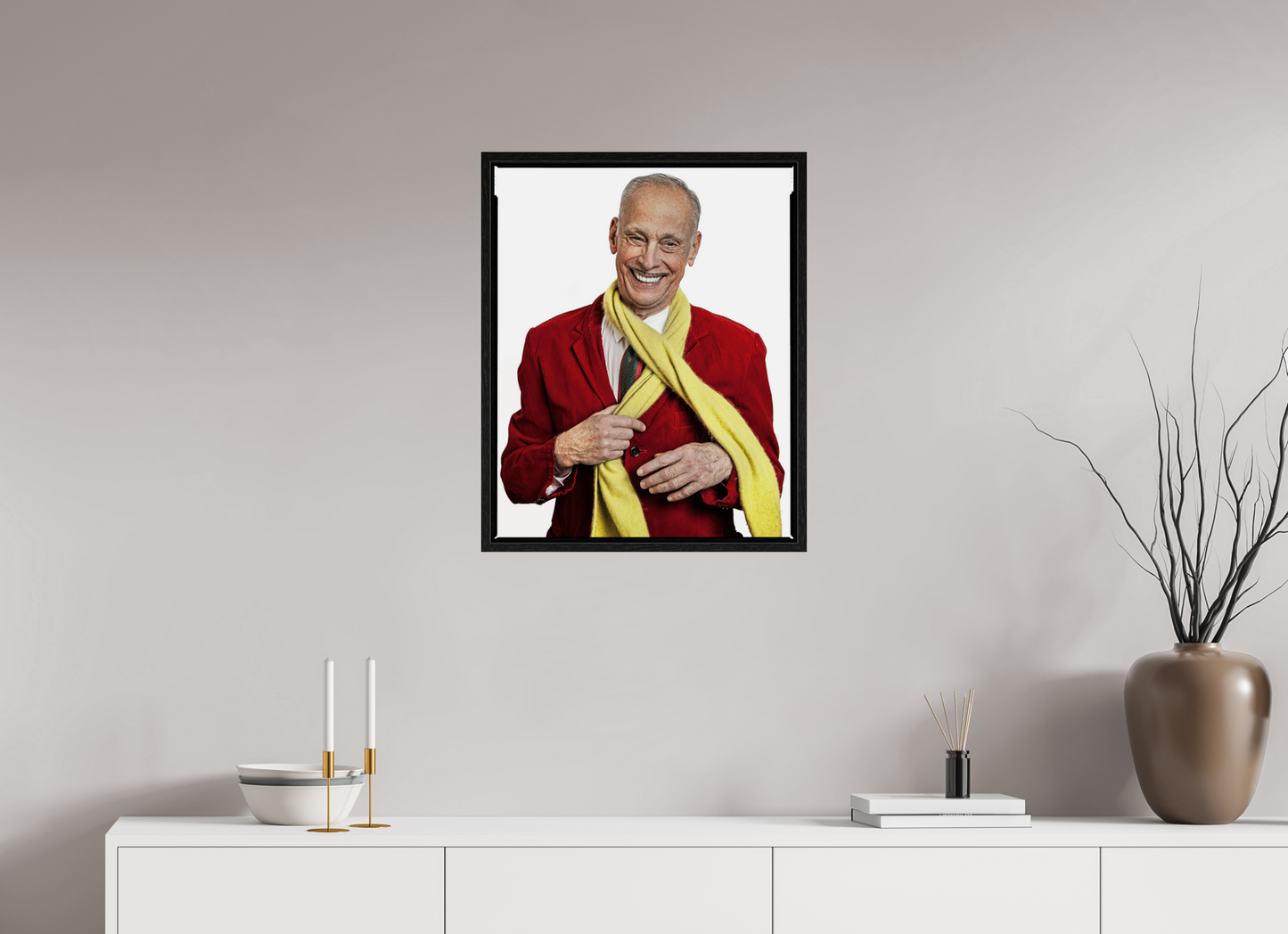 20 x 25″, Floater Frame Director John Waters in Red Jacket