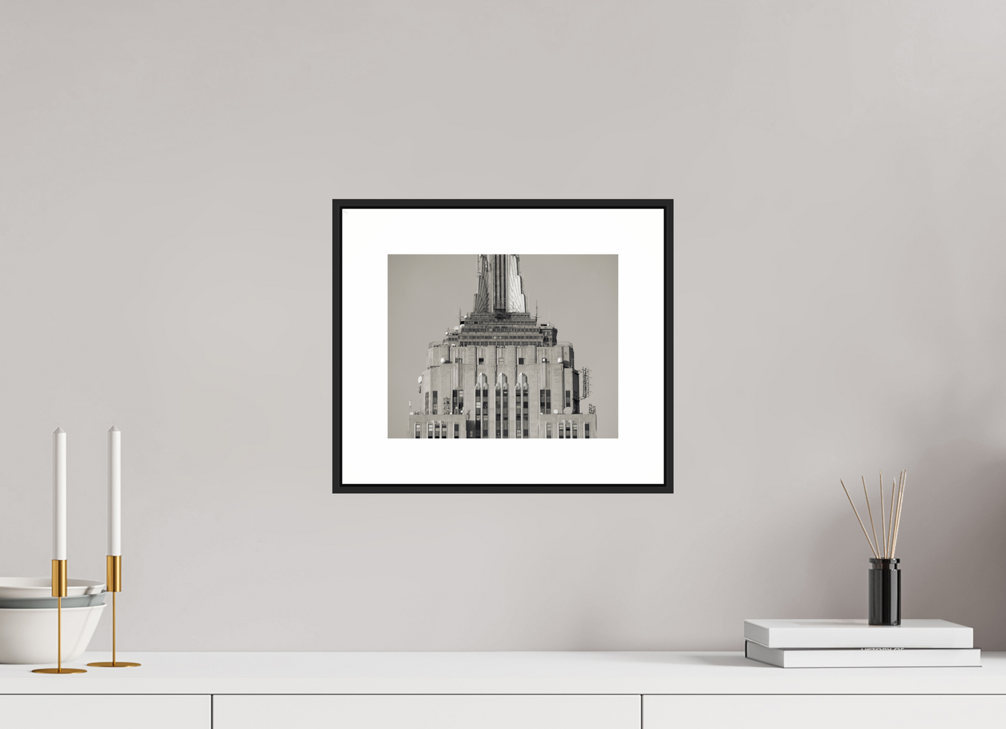 10 x 8″, Black Matte Frame Top of the Empire State Building