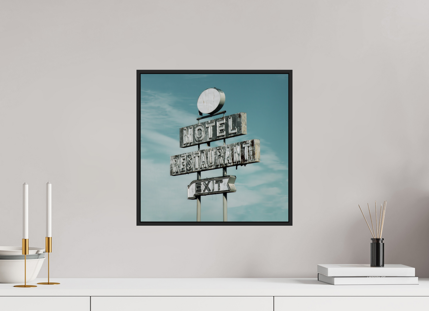 Motel Restaurant Exit Sign