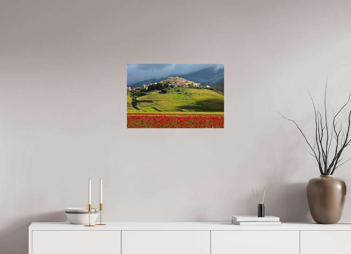 24 x 16″, Frameless Acrylic Glass Castelucci, Umbrian Landscape