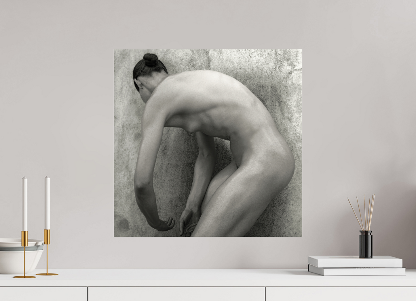 20 x 20″, Frameless Acrylic Glass Nude No.60 - square