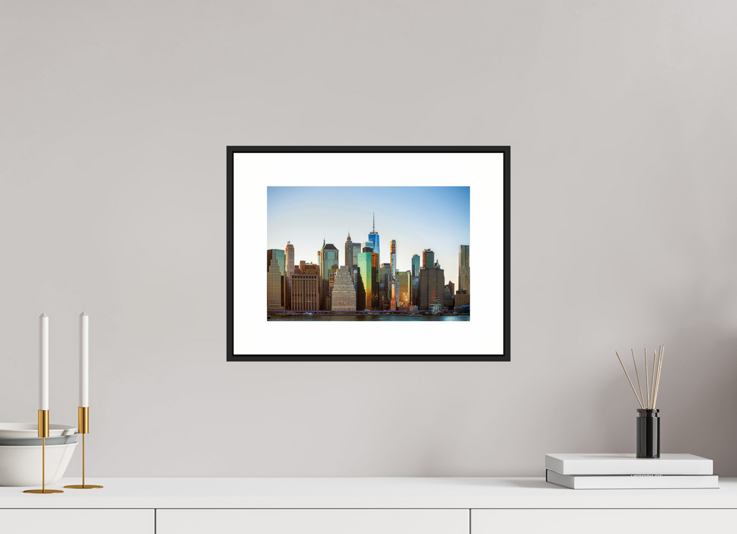 12 x 8″, Black Matte Frame Lower Manhattan
