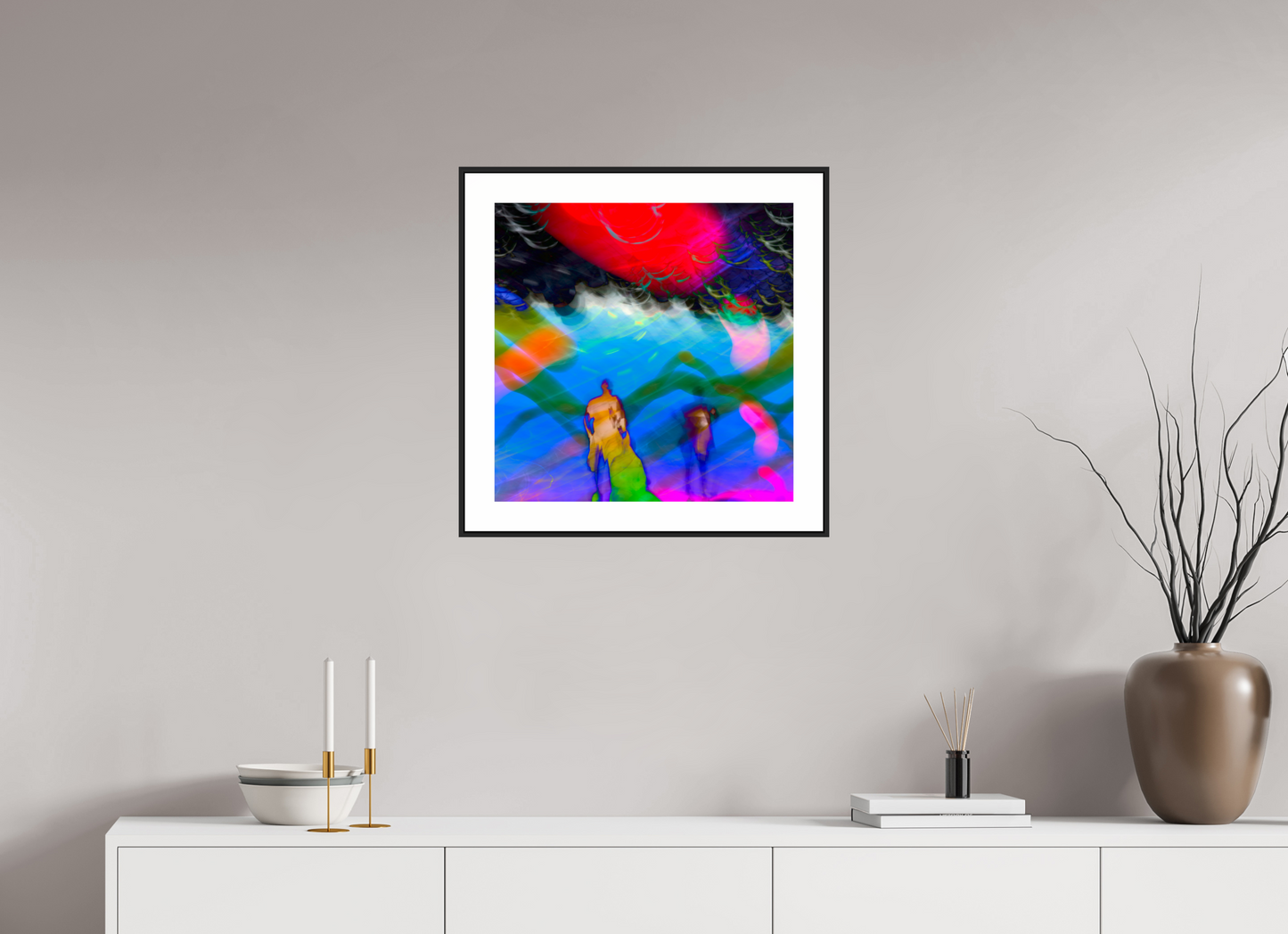 20 x 20″, Black Matte Frame Abstract No.8964