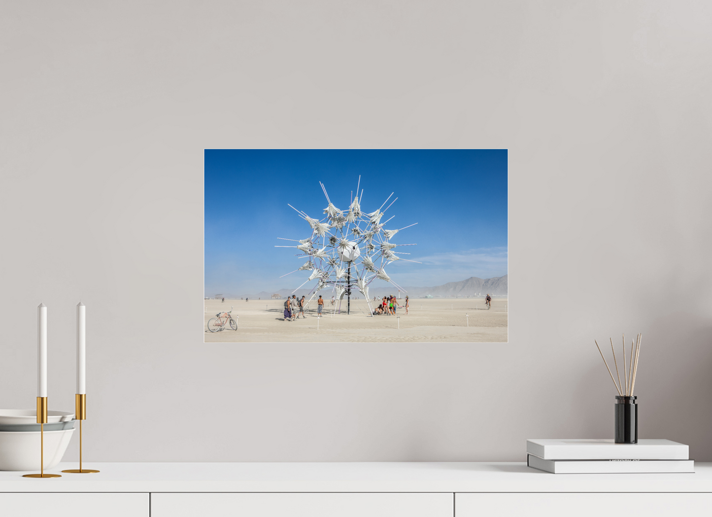 18.9 x 12″, Frameless Acrylic Glass Burning Man - Gathering at Radia Lumia
