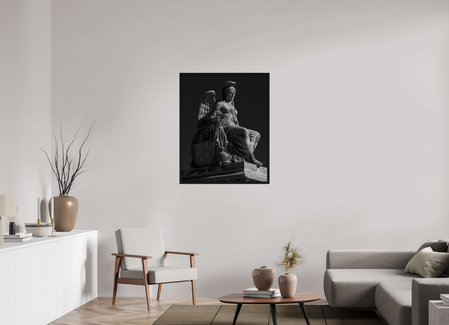 31 x 38.7″, Floater Frame Allegory Statue of Victorious France