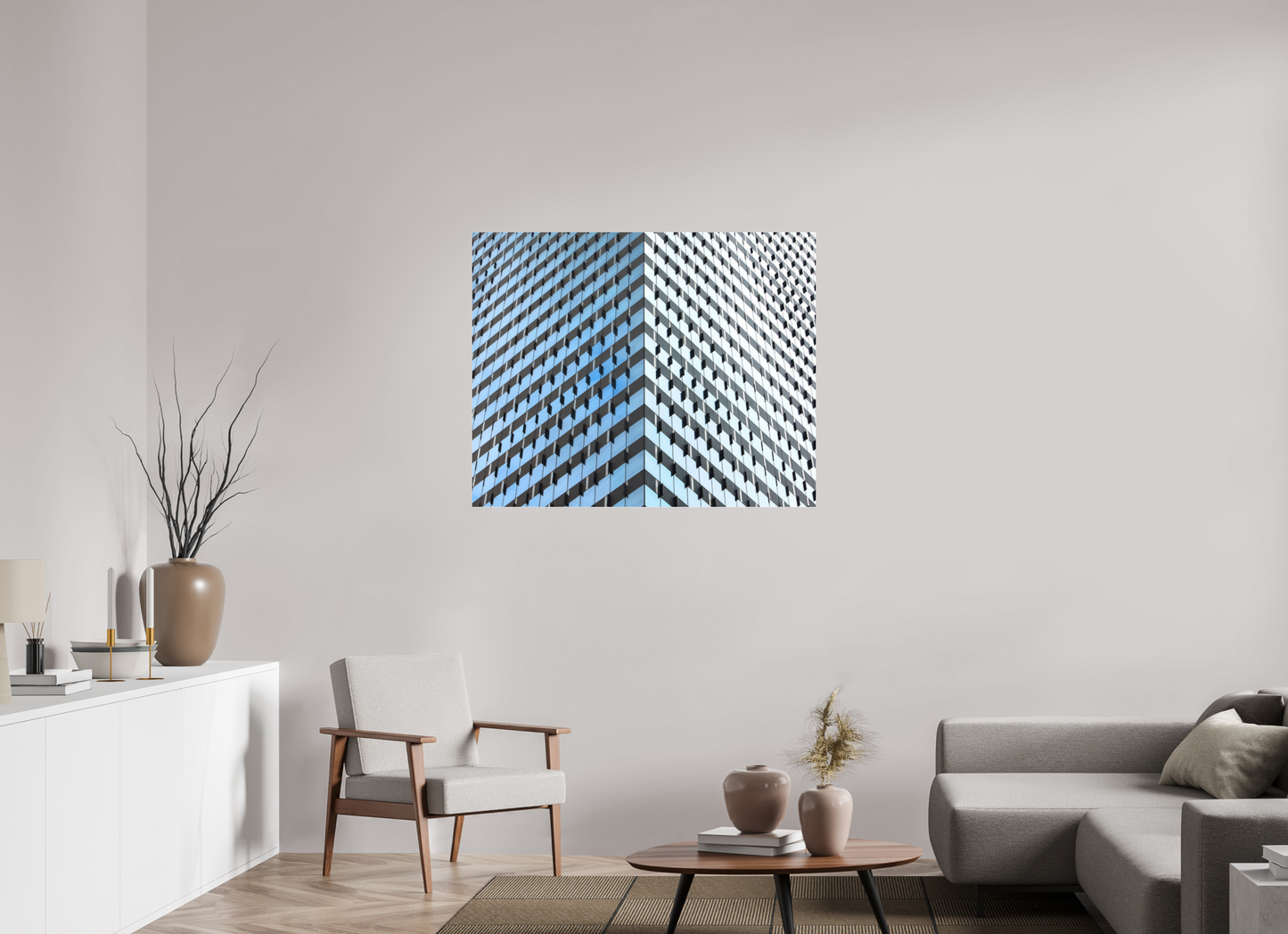 43.7 x 35″, Frameless Acrylic Glass Glass Facade