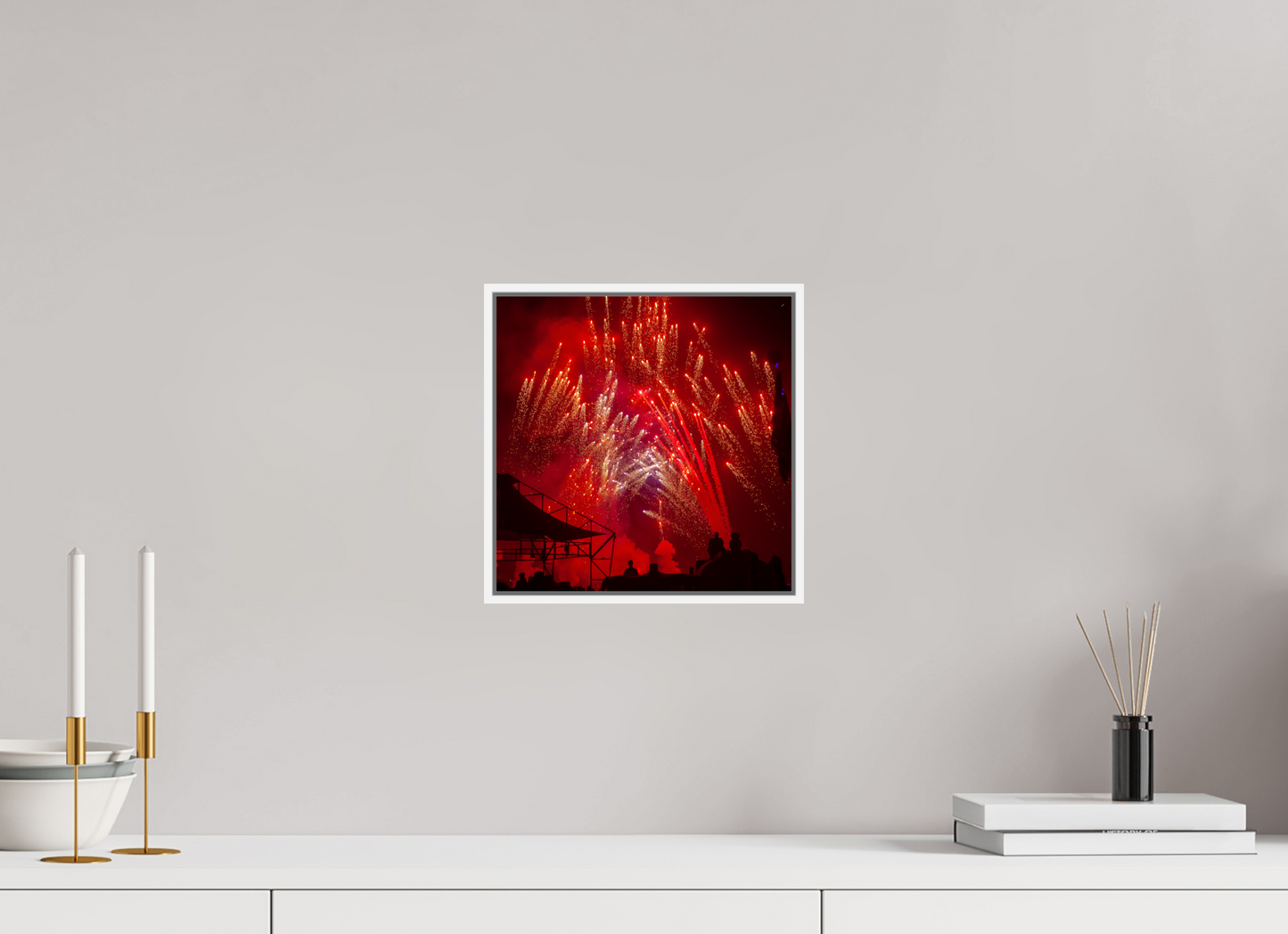 Burning Man - Red Fireworks