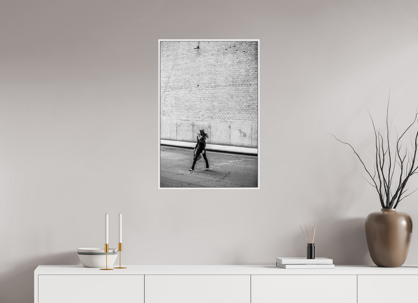 Woman Walking Across the Street