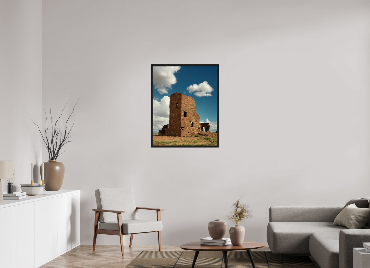 28 x 35″, Floater Frame Adobe Ruin