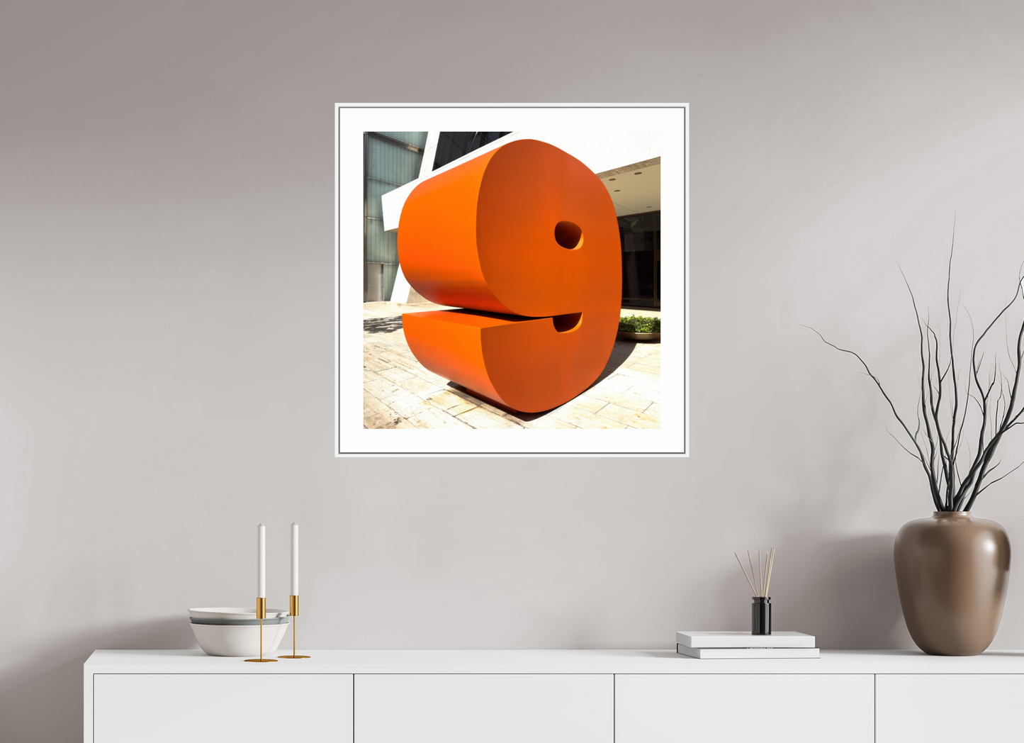 25 x 25″, White Matte Frame Number 9