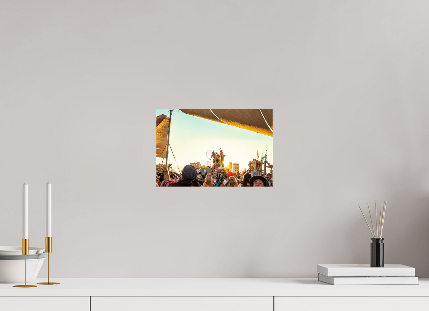 12 x 8″, Frameless Acrylic Glass Burning Man - Gathering