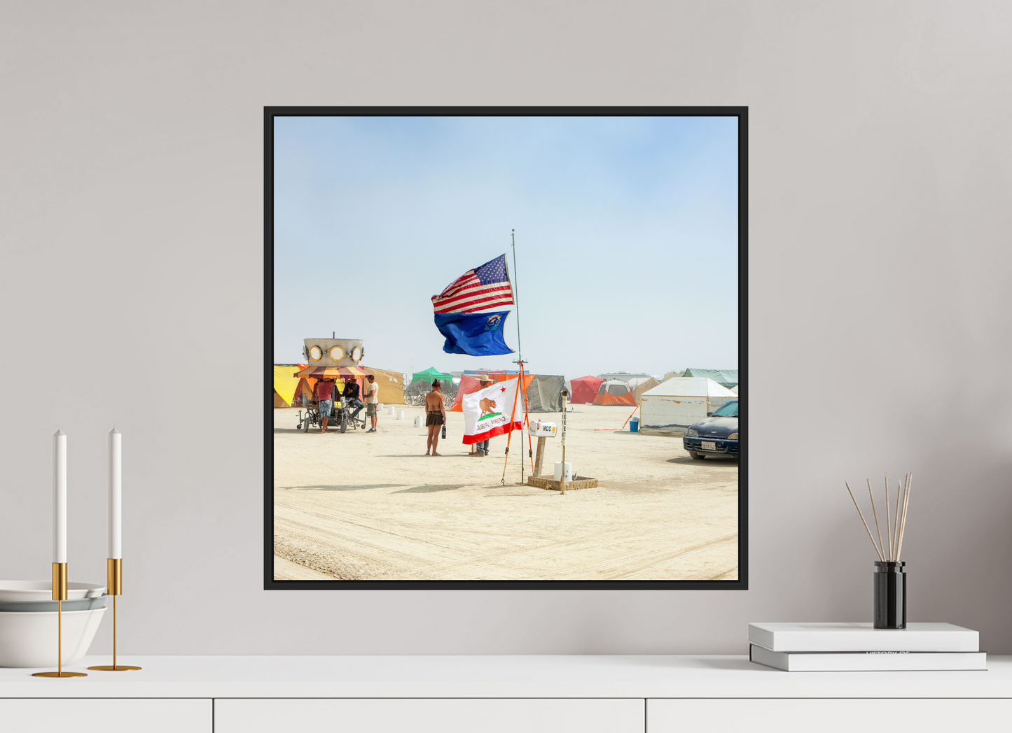 Burning Man - Woman with Flags