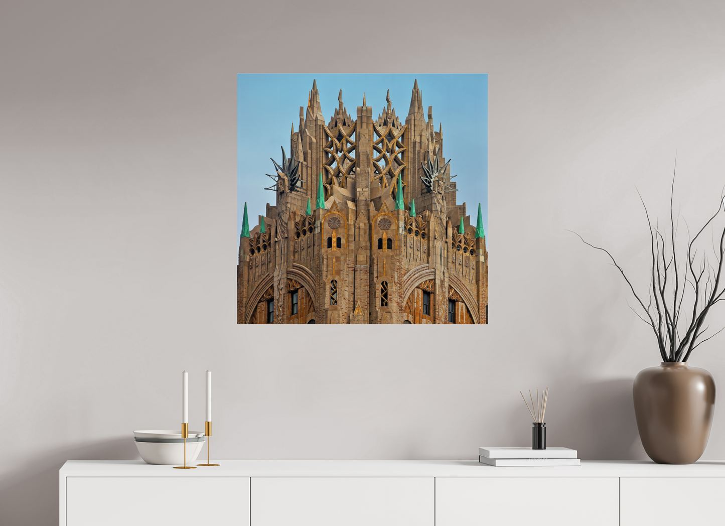 30 x 30″, Frameless Acrylic Glass Crown of General Electric Building