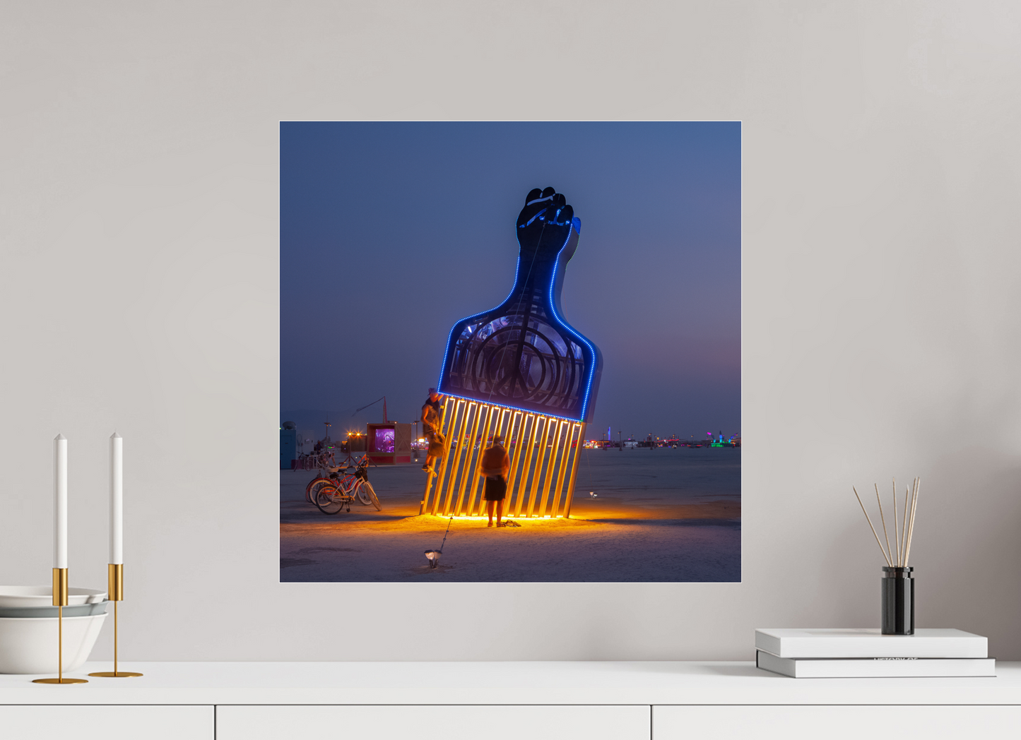 20 x 20″, Frameless Acrylic Glass Burning Man - Fro Pick