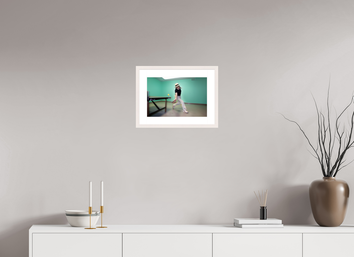 15 x 10″, Solid White Wood Frame With Natural White Passe-Partout Marty (Supreme) Reisman