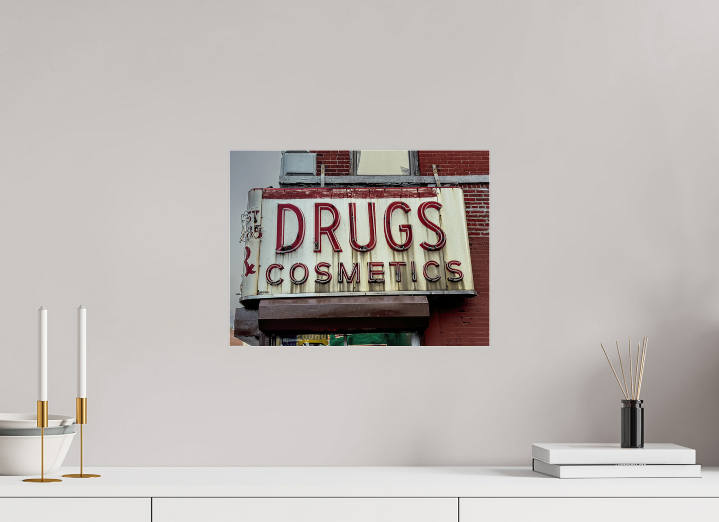 16 x 12″, Frameless Acrylic Glass Drug Cosmetics Sign