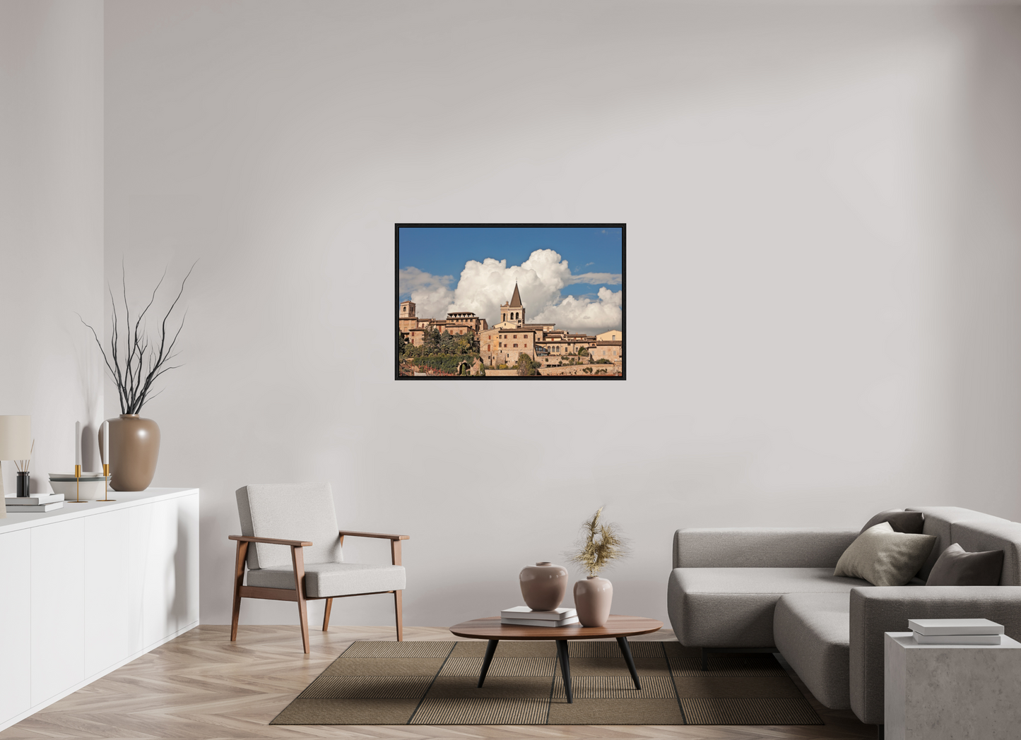 45 x 30″, Floater Frame Town of Spello Umbria
