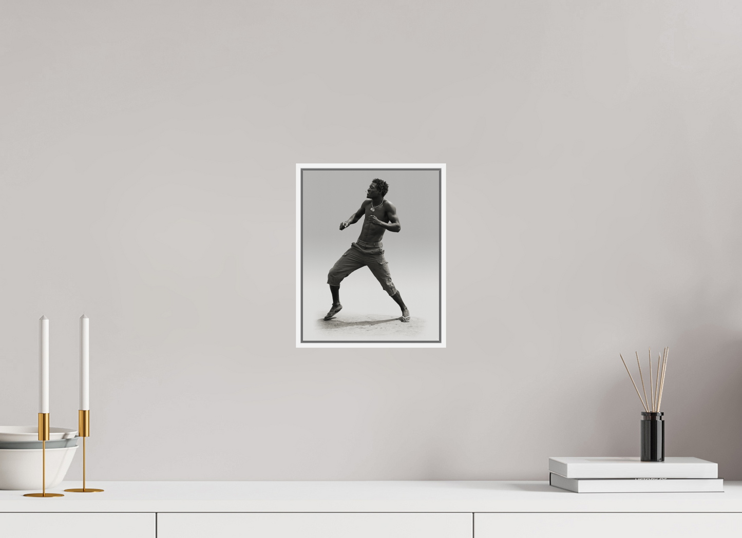 8 x 10″, White Matte Frame, No Border Angolan Man Dancing