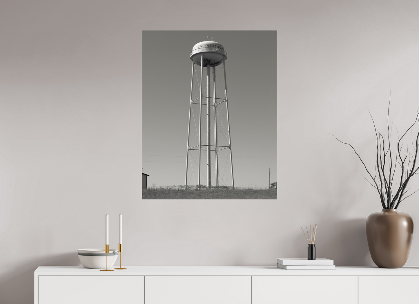 28 x 35″, Frameless Acrylic Glass Water Tower  RWD No 6