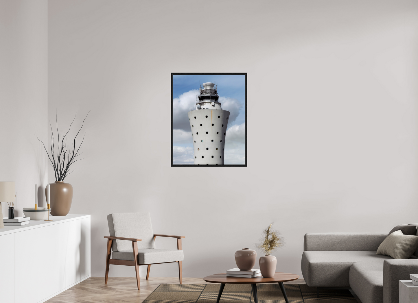 28 x 35″, Floater Frame Air Traffic Tower