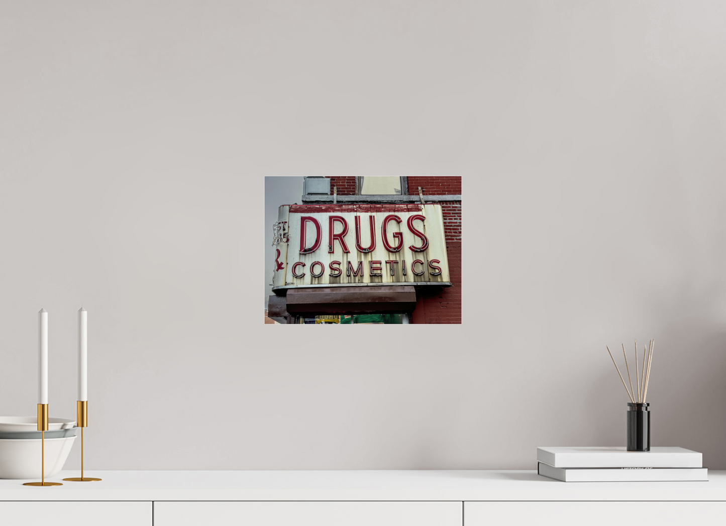 12 x 9″, Frameless Acrylic Glass Drug Cosmetics Sign