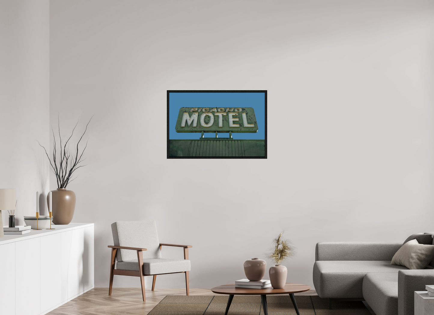 36 x 24″, Floater Frame Picacho Motel Sign