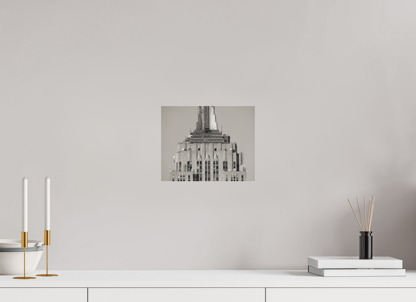 10 x 8″, Frameless Acrylic Glass Top of the Empire State Building