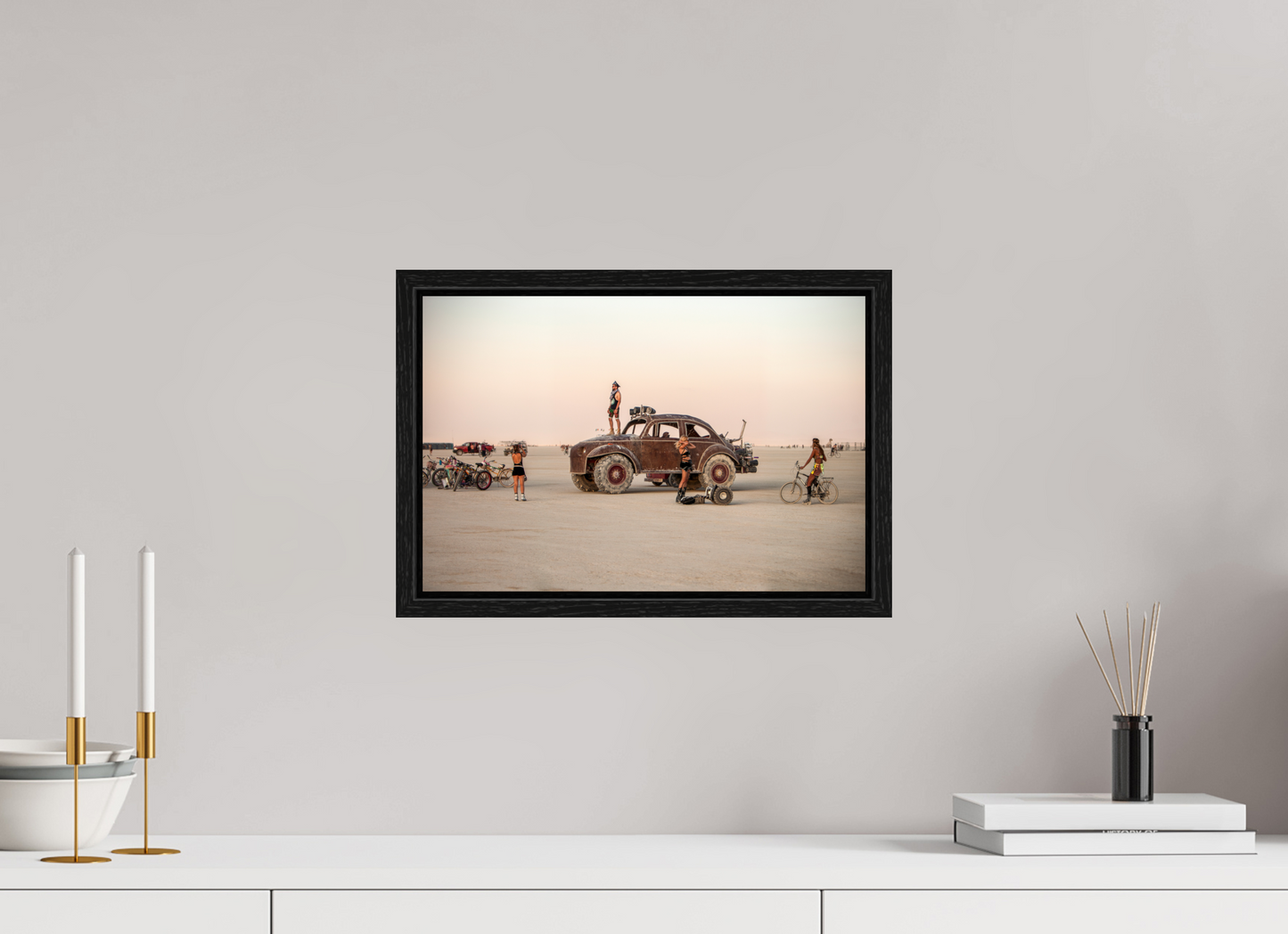 15 x 10″, Floater Frame Burning Man - Art Car Large VW - Full Frame