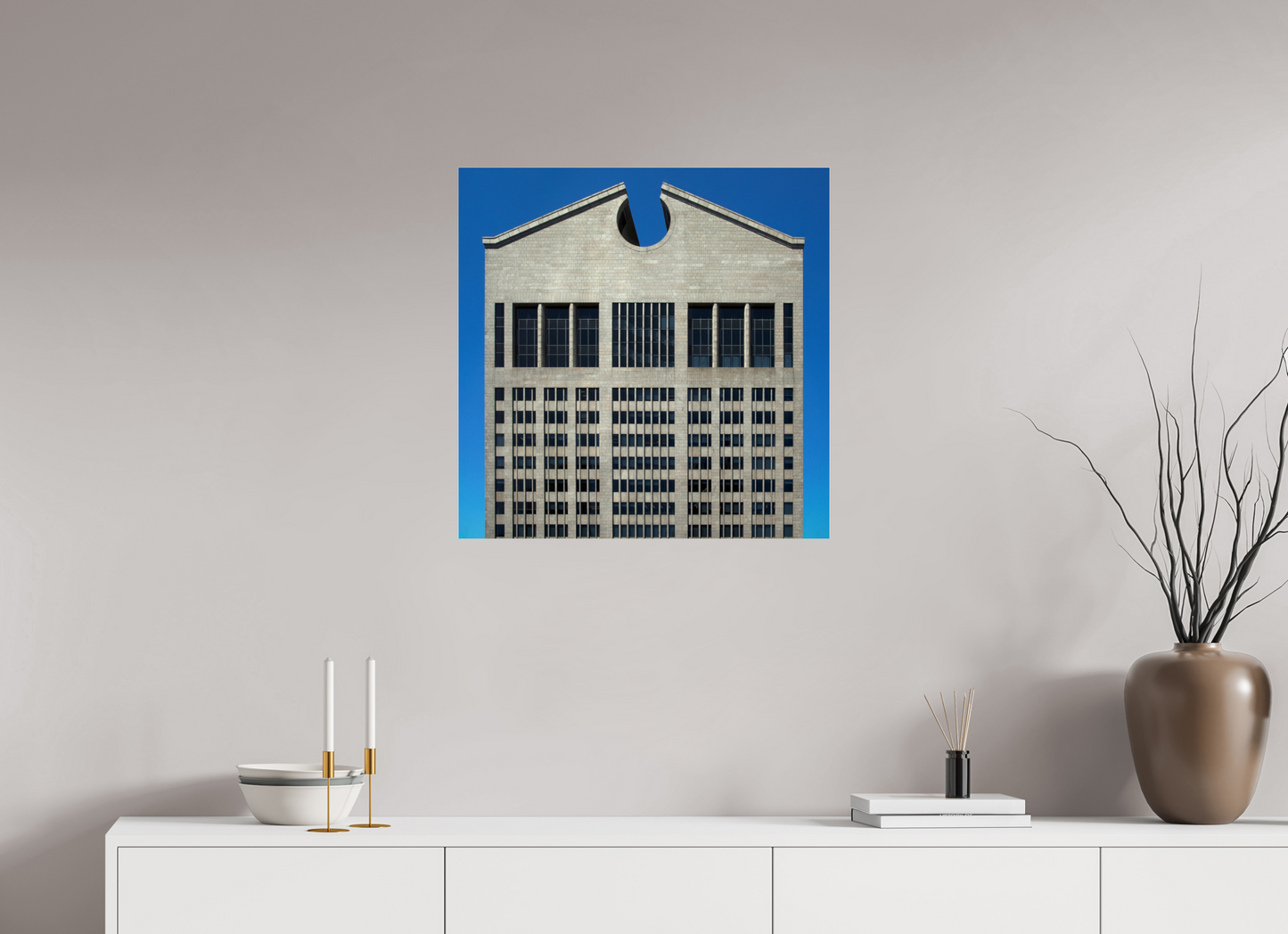25 x 25″, Frameless Acrylic Glass The Chippendale Building