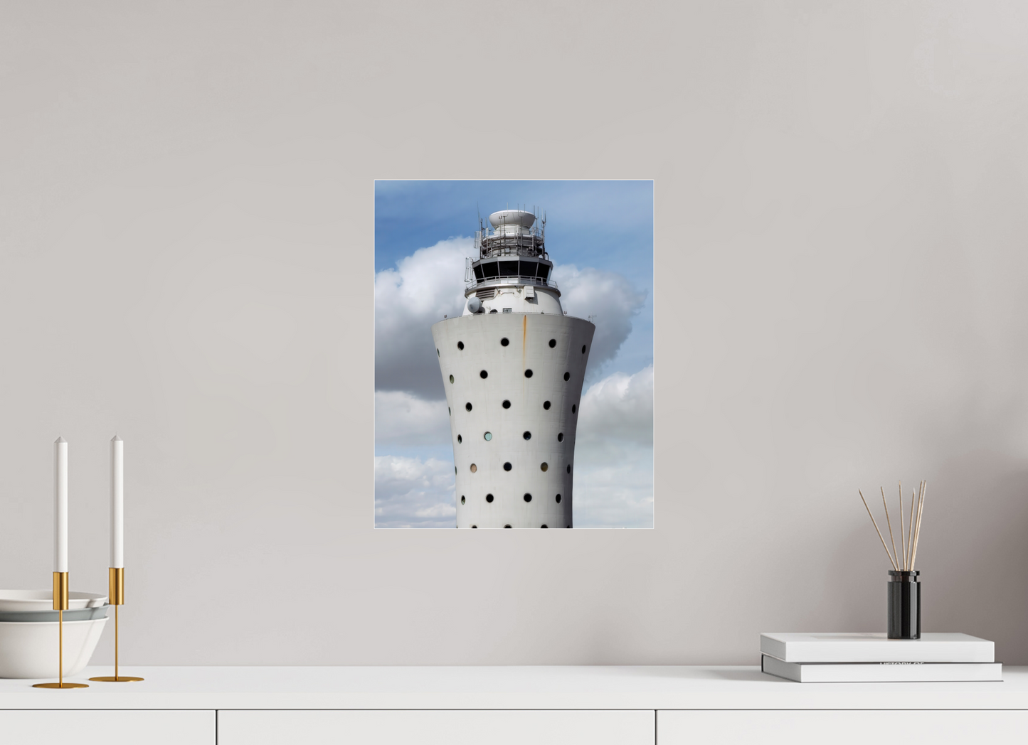 12 x 15″, Frameless Acrylic Glass Air Traffic Tower