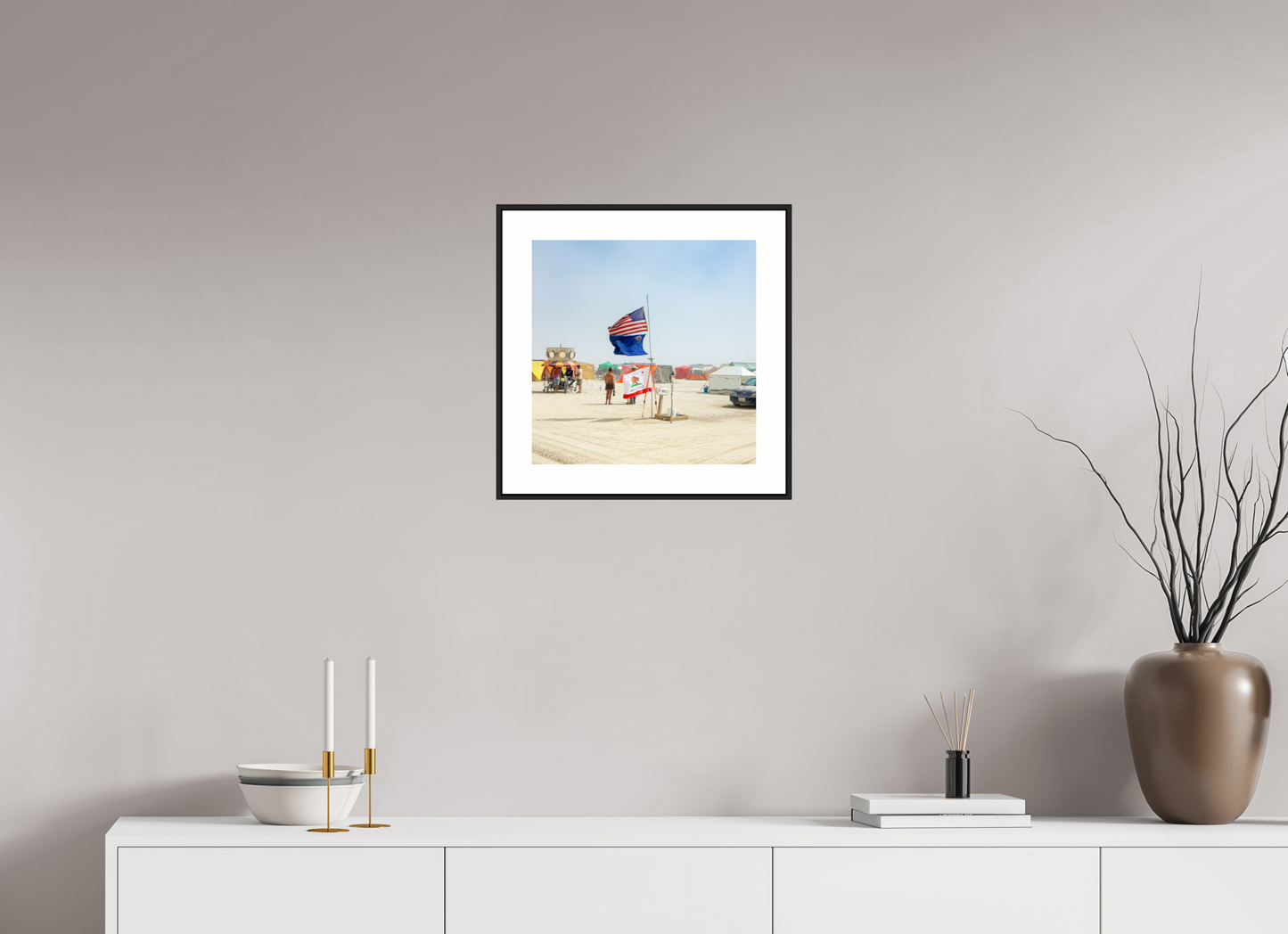 Burning Man - Woman with Flags