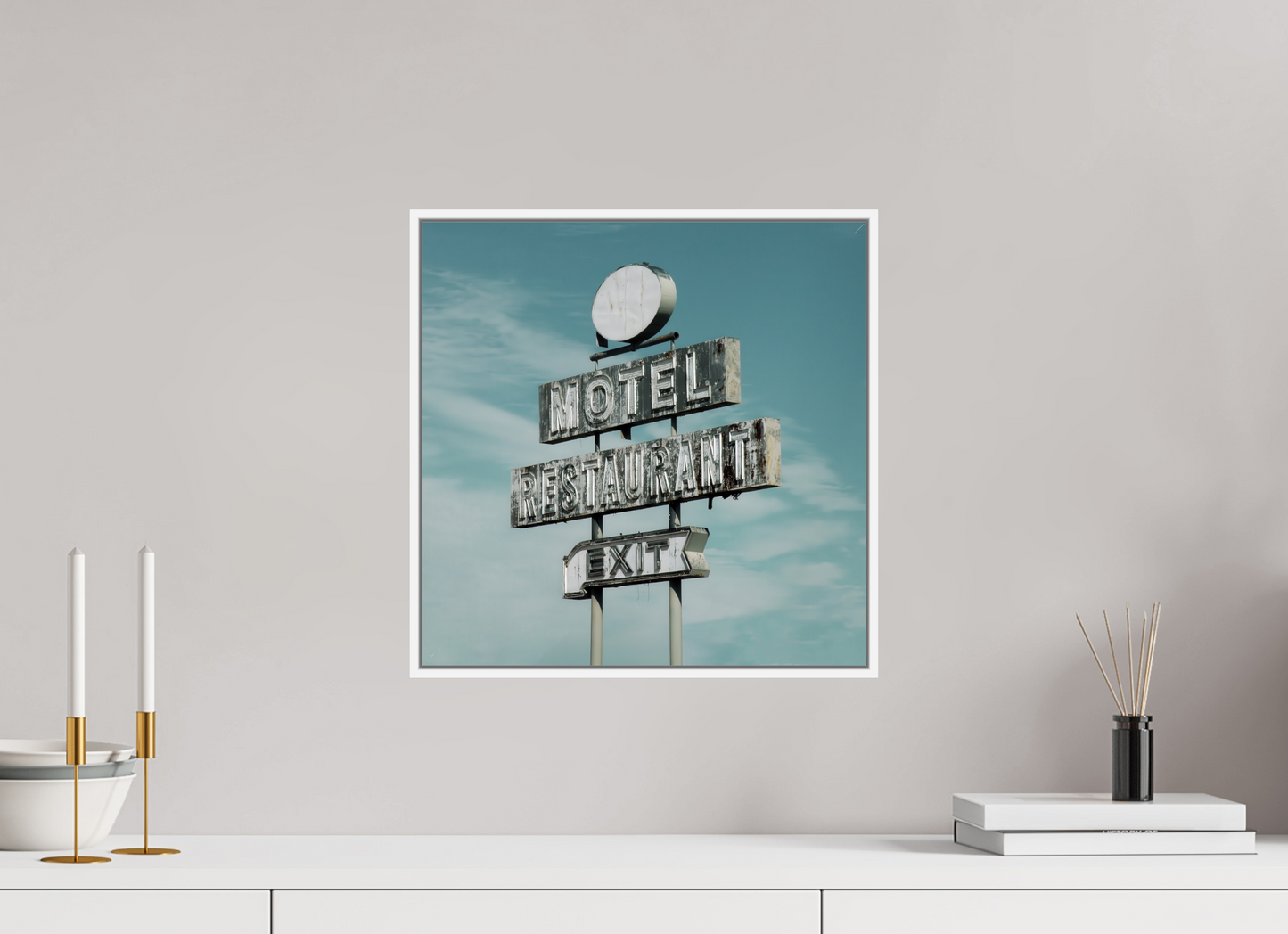 Motel Restaurant Exit Sign