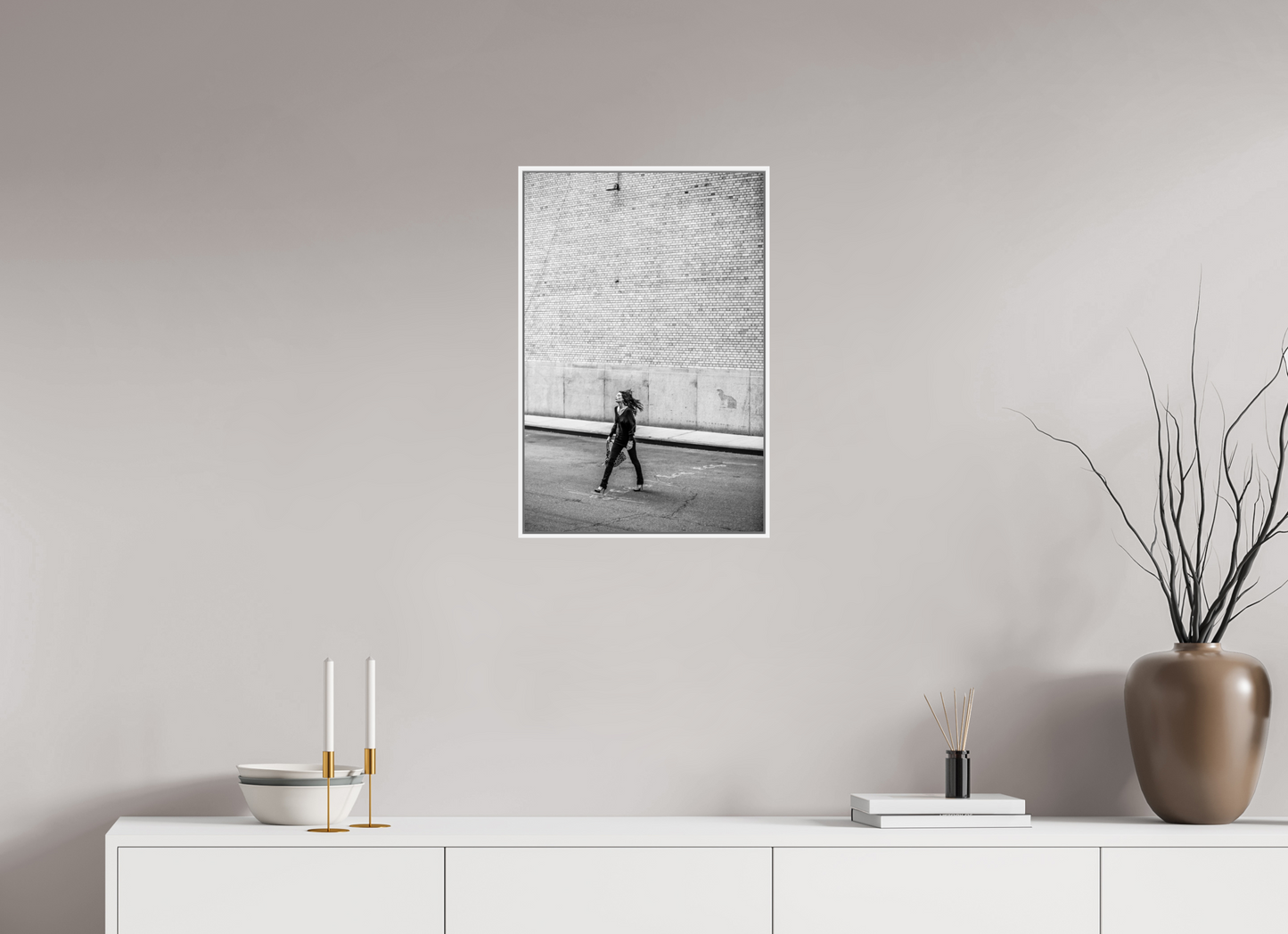 Woman Walking Across the Street